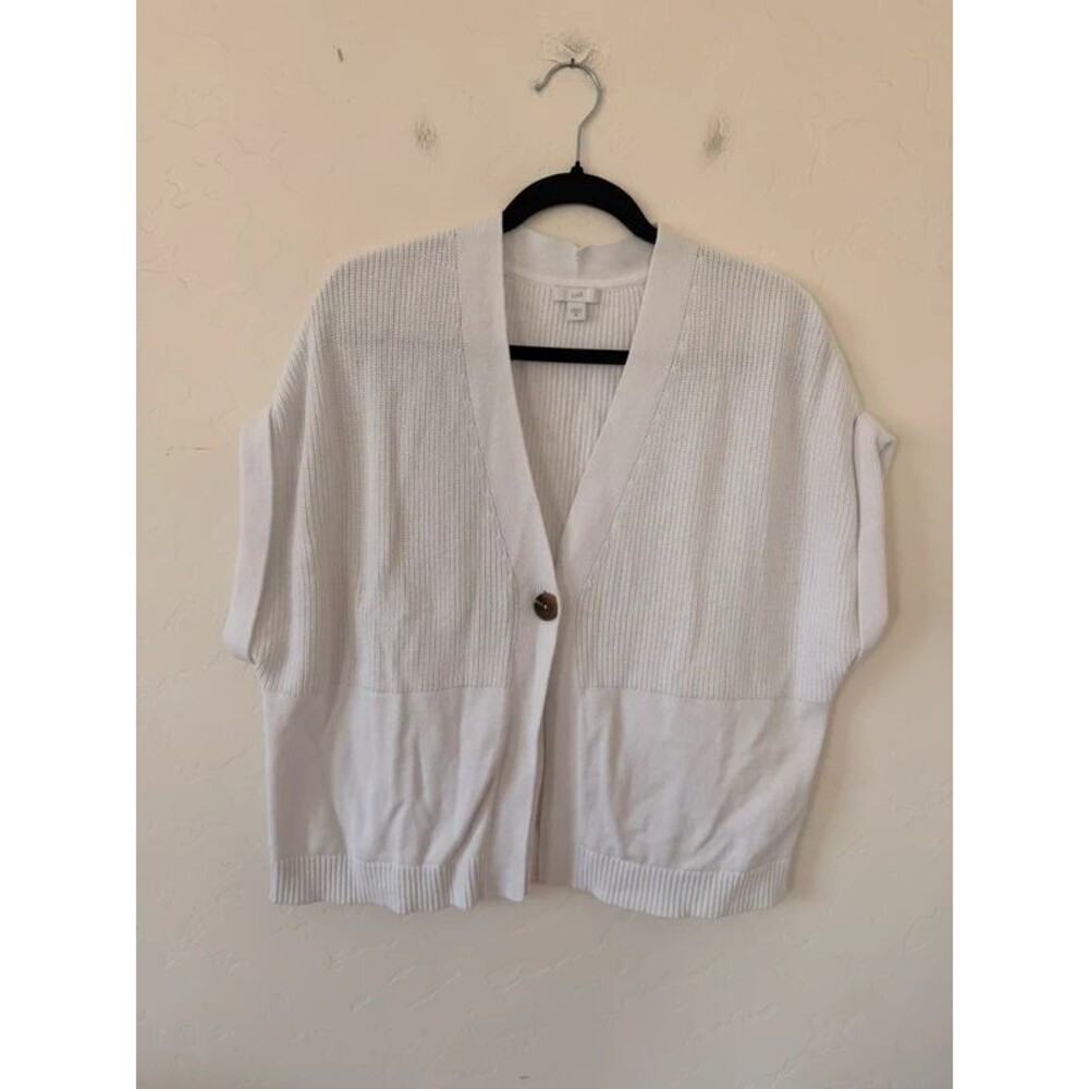 J.jill Cap Sleeve White Cardigan Size XS